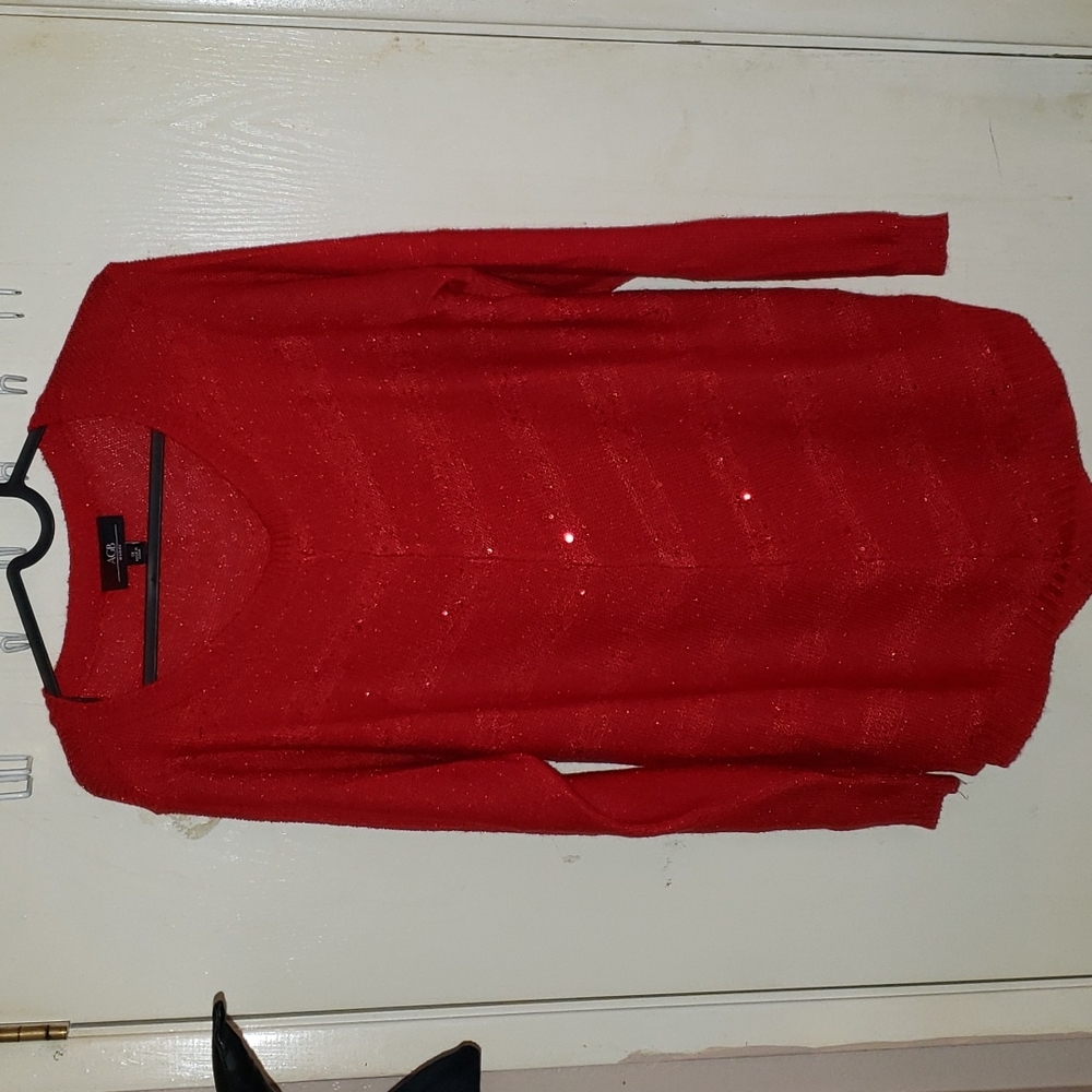 Red sparkly sweater